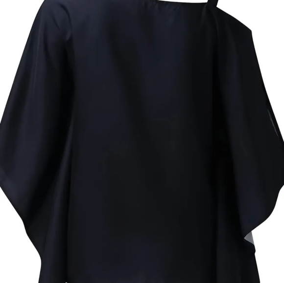 Nwot Peacock Blue Blouse Halter Batwing Sleeve Sz Large - Picture 3 of 5